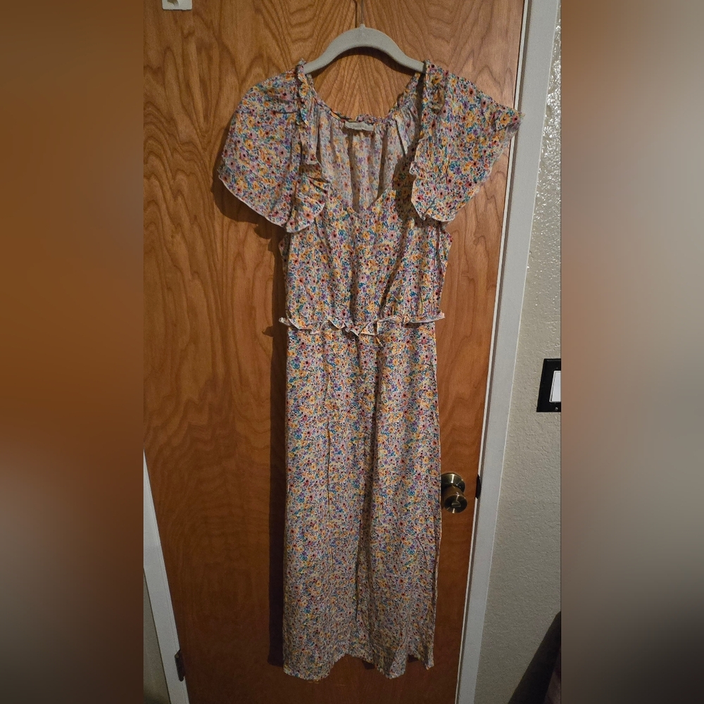 Vintage Chenault Multi Color Floral Maxi Dress - Picture 1 of 4